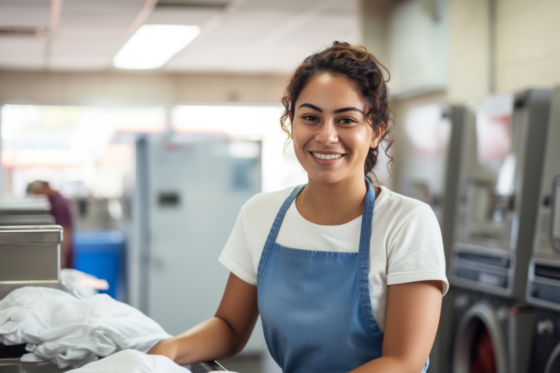 Attendant helping a customer